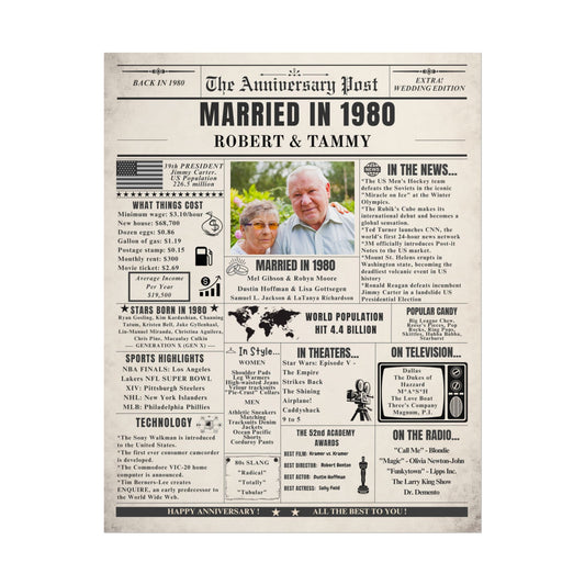 Married in 1980 - Customizable Headline and Image