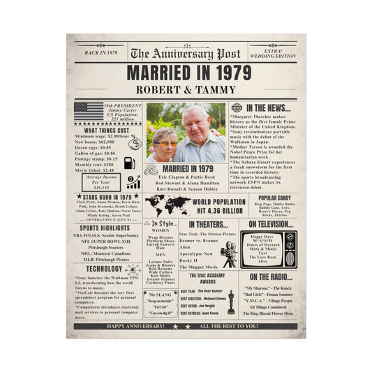 Married in 1979 - Customizable Headline and Image