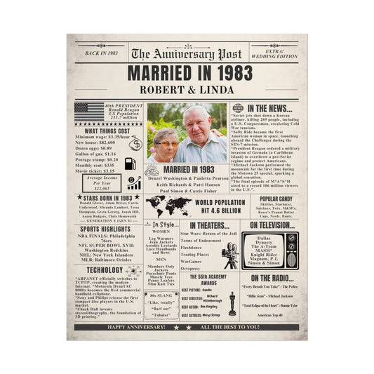 Married in 1983 - Customizable Headline and Image