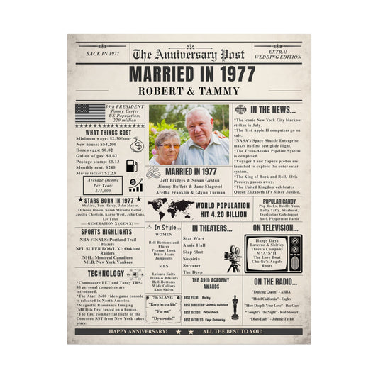 Married in 1977 - Customizable Headline and Image