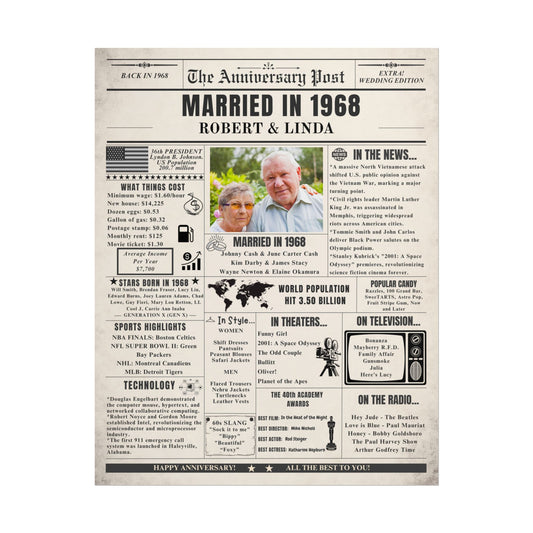 Married in 1968 - Customizable Headline and Image