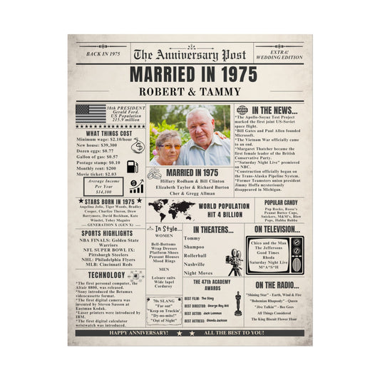Married in 1975 - Customizable Headline and Image