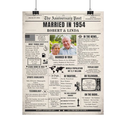 Married in 1954 - Customizable Headline and Image