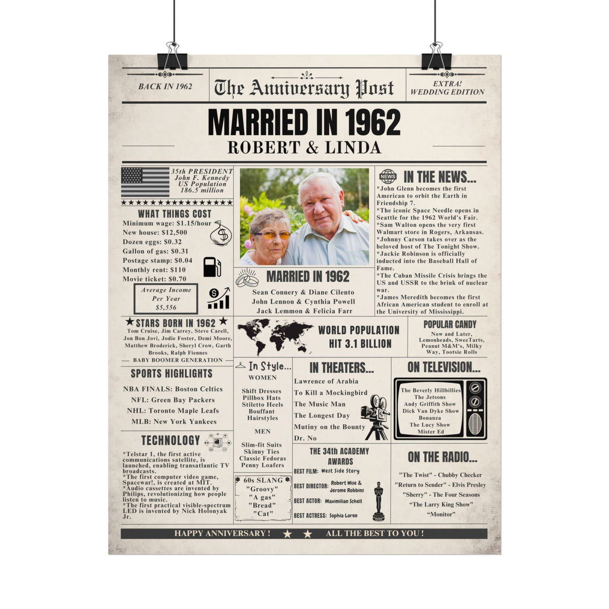 Married in 1962 - Customizable Headline and Image