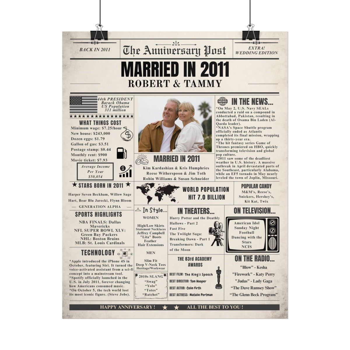 Married in 2011 - Customizable Headline and Image
