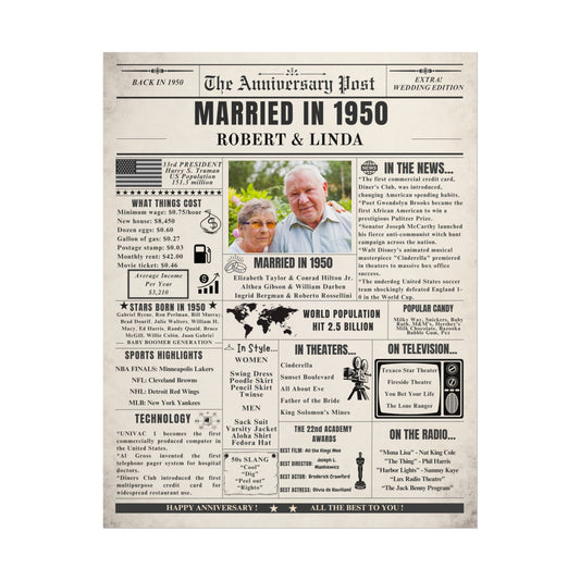 Married in 1950 - Customizable Headline and Image