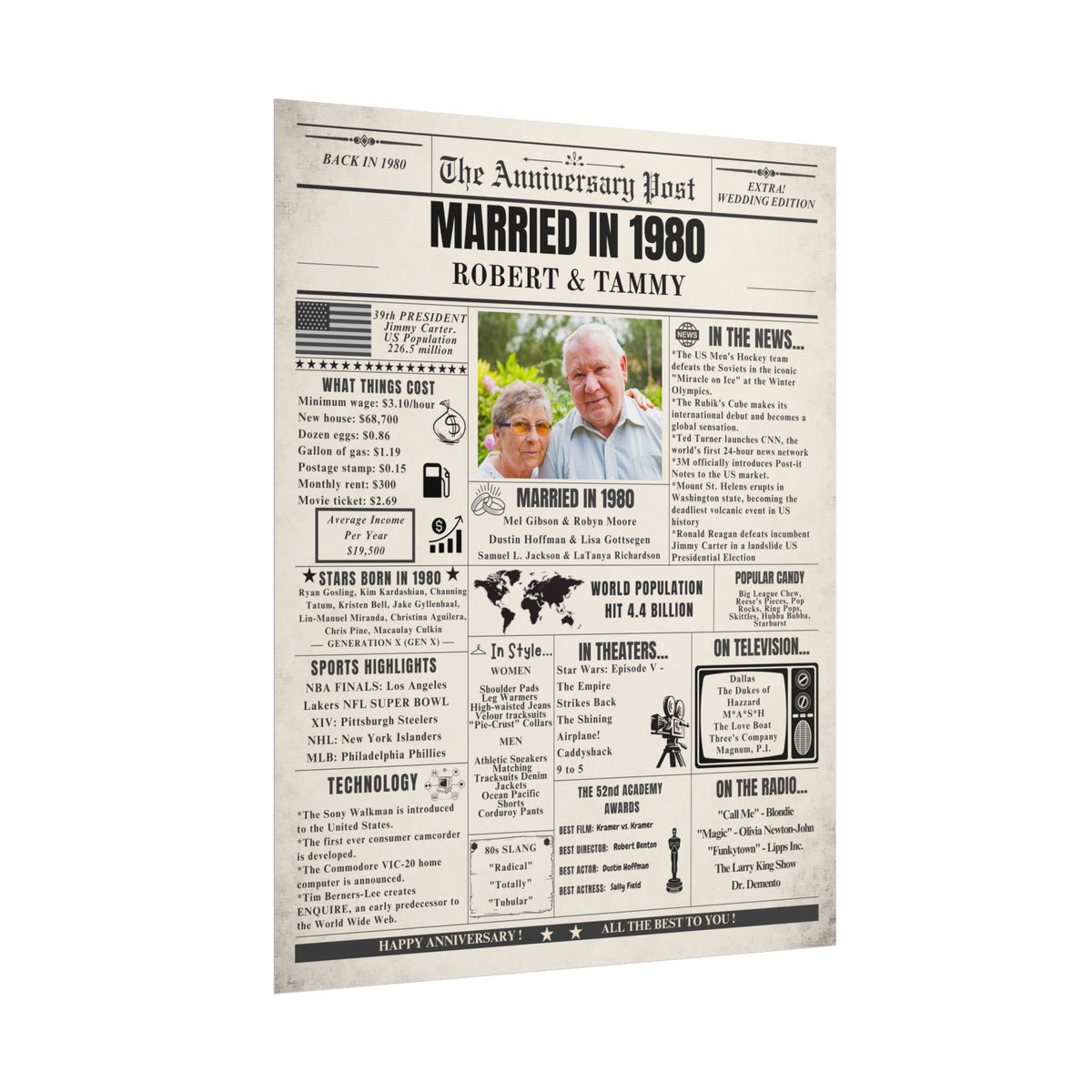 Married in 1980 - Customizable Headline and Image