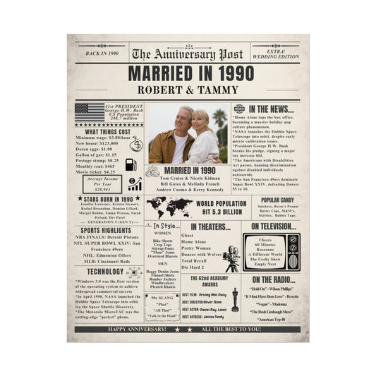 Married in 1990 - Customizable Headline and Image