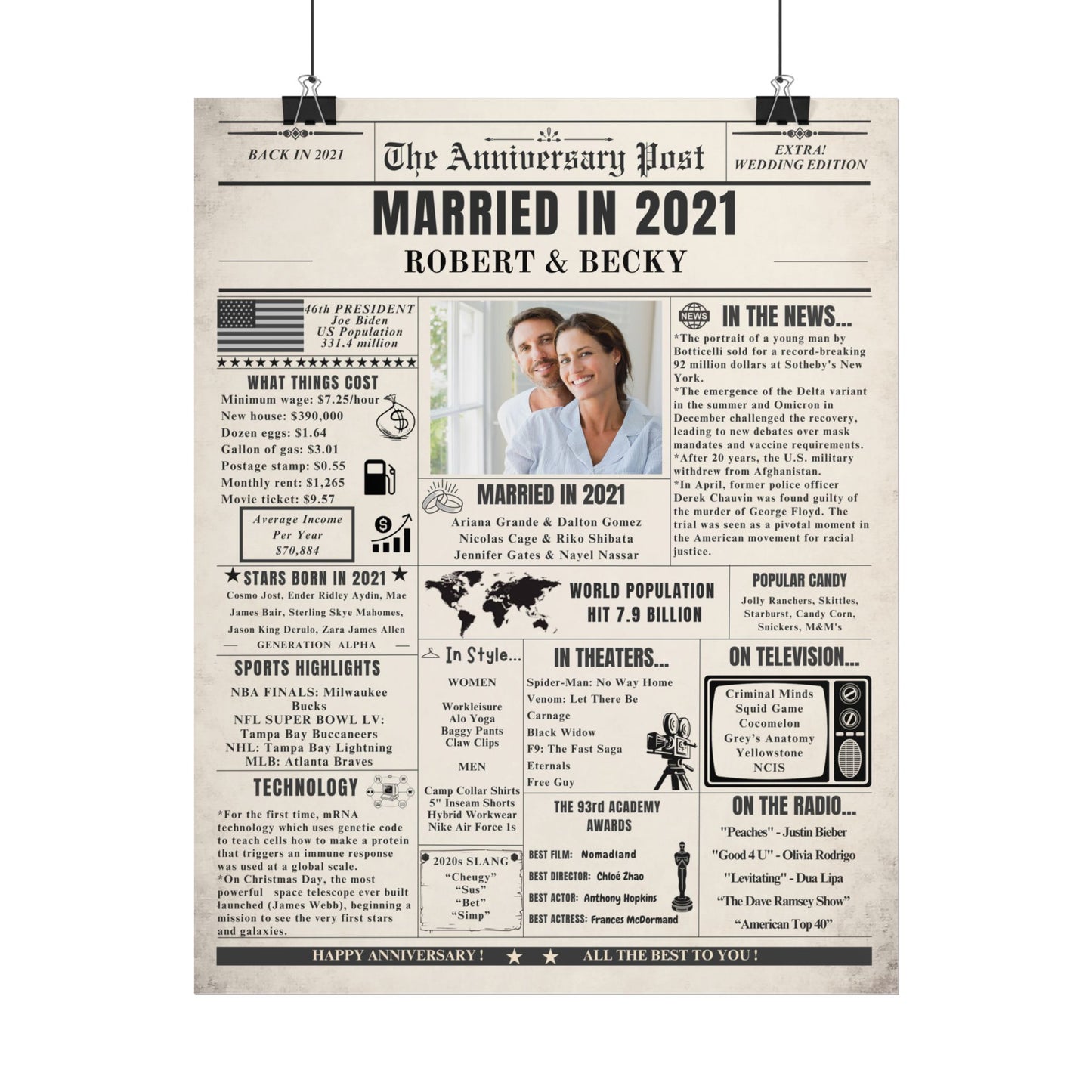 Married in 2021 - Customizable Headline and Image