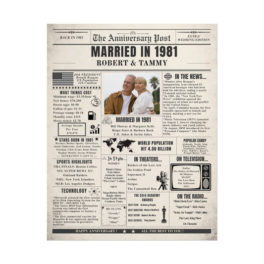 Married in 1981 - Customizable Headline and Image