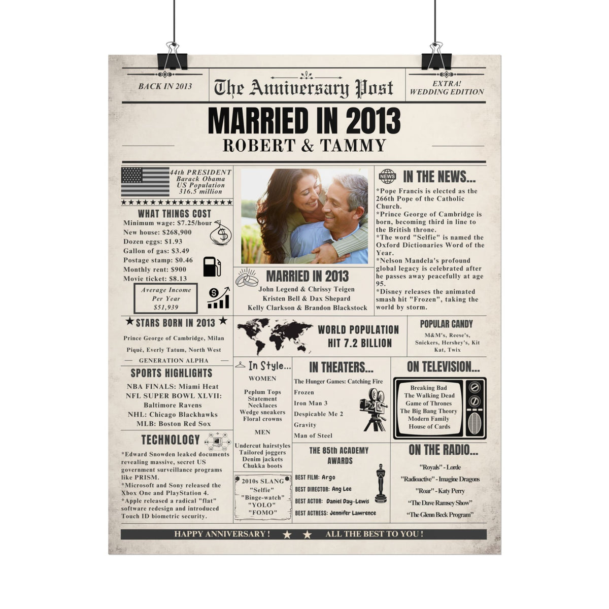 Married in 2013 - Customizable Headline and Image