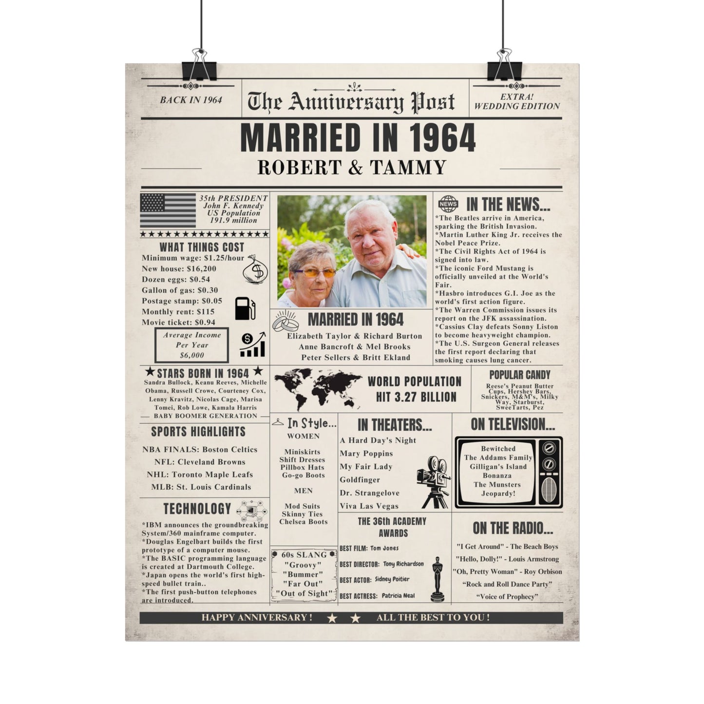 Married in 1964 - Customizable Headline and Image