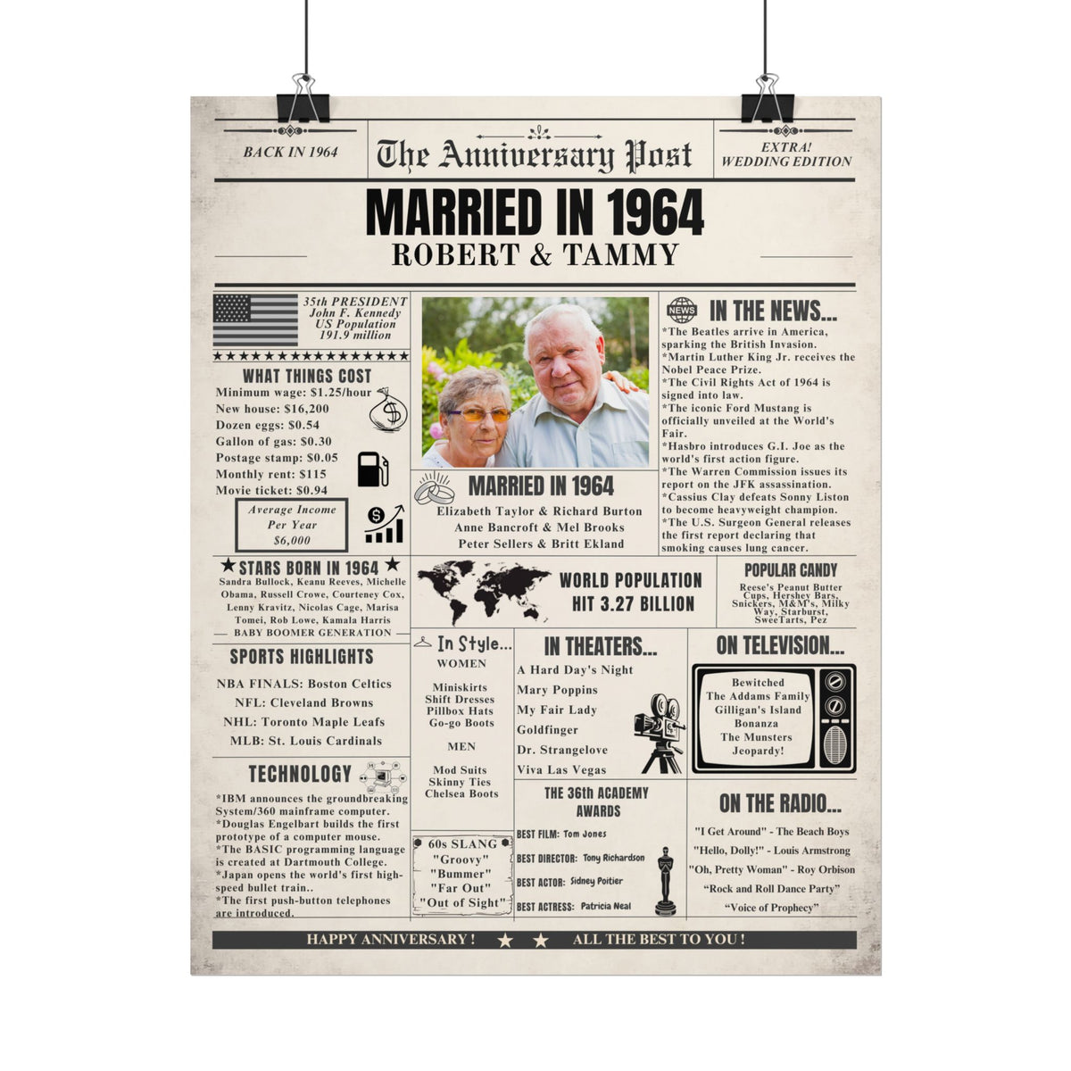 Married in 1964 - Customizable Headline and Image