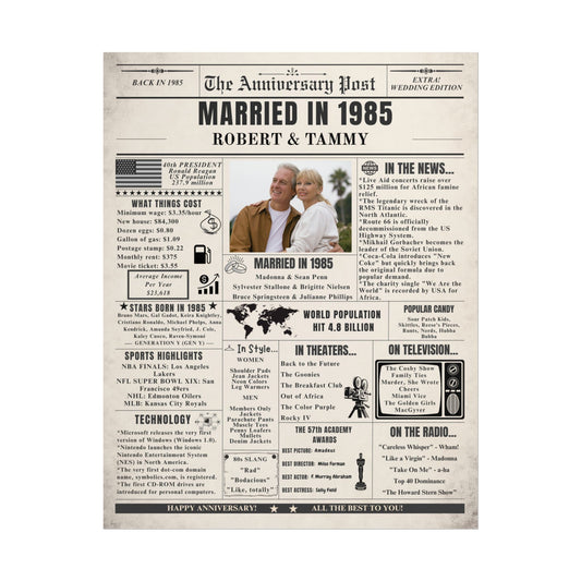 Married in 1985 - Customizable Headline and Image