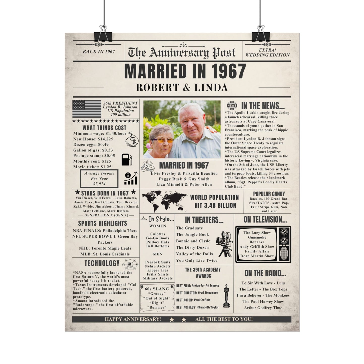 Married in 1967 - Customizable Headline and Image