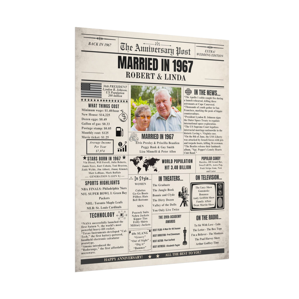 Married in 1967 - Customizable Headline and Image