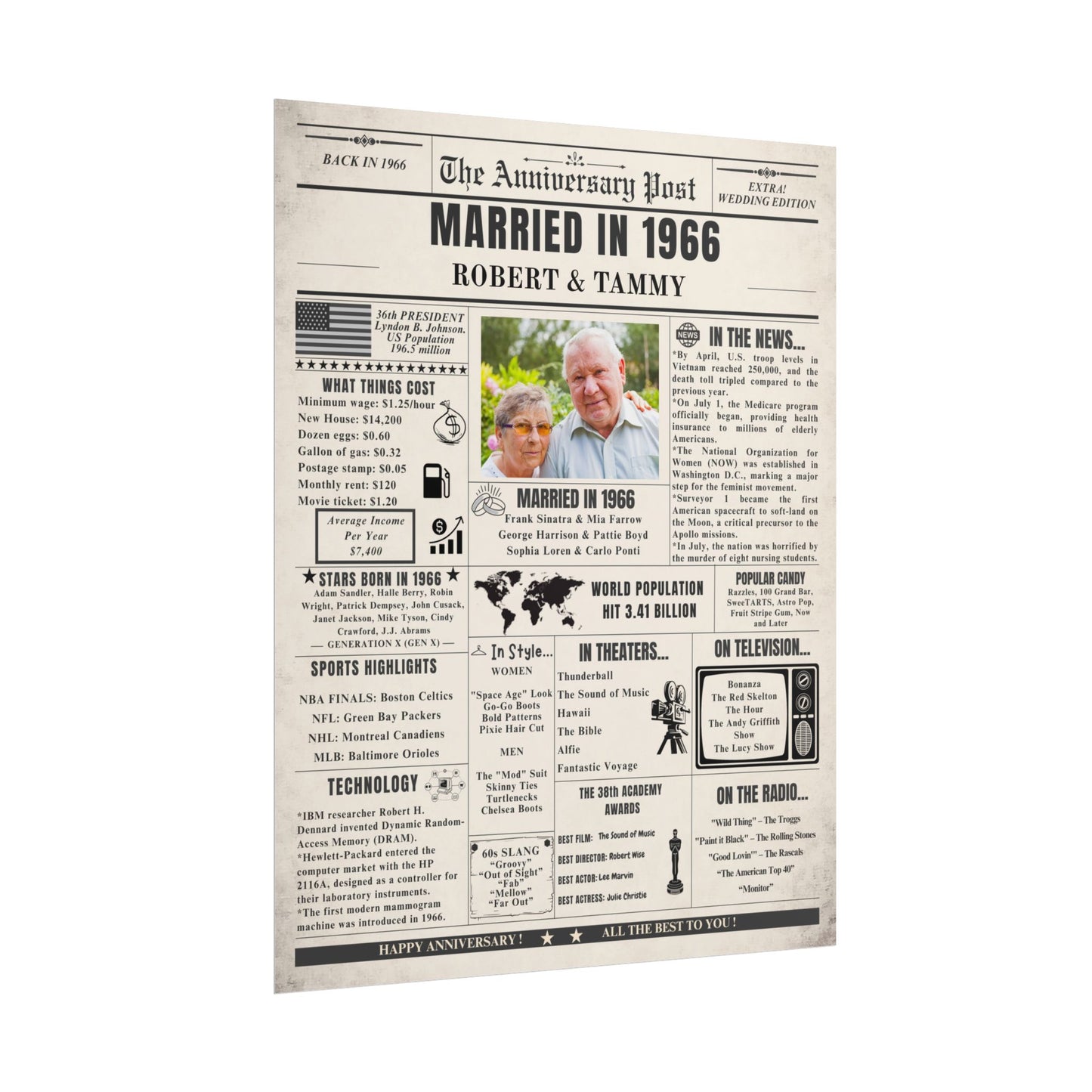 Married in 1966 - Customizable Headline and Image