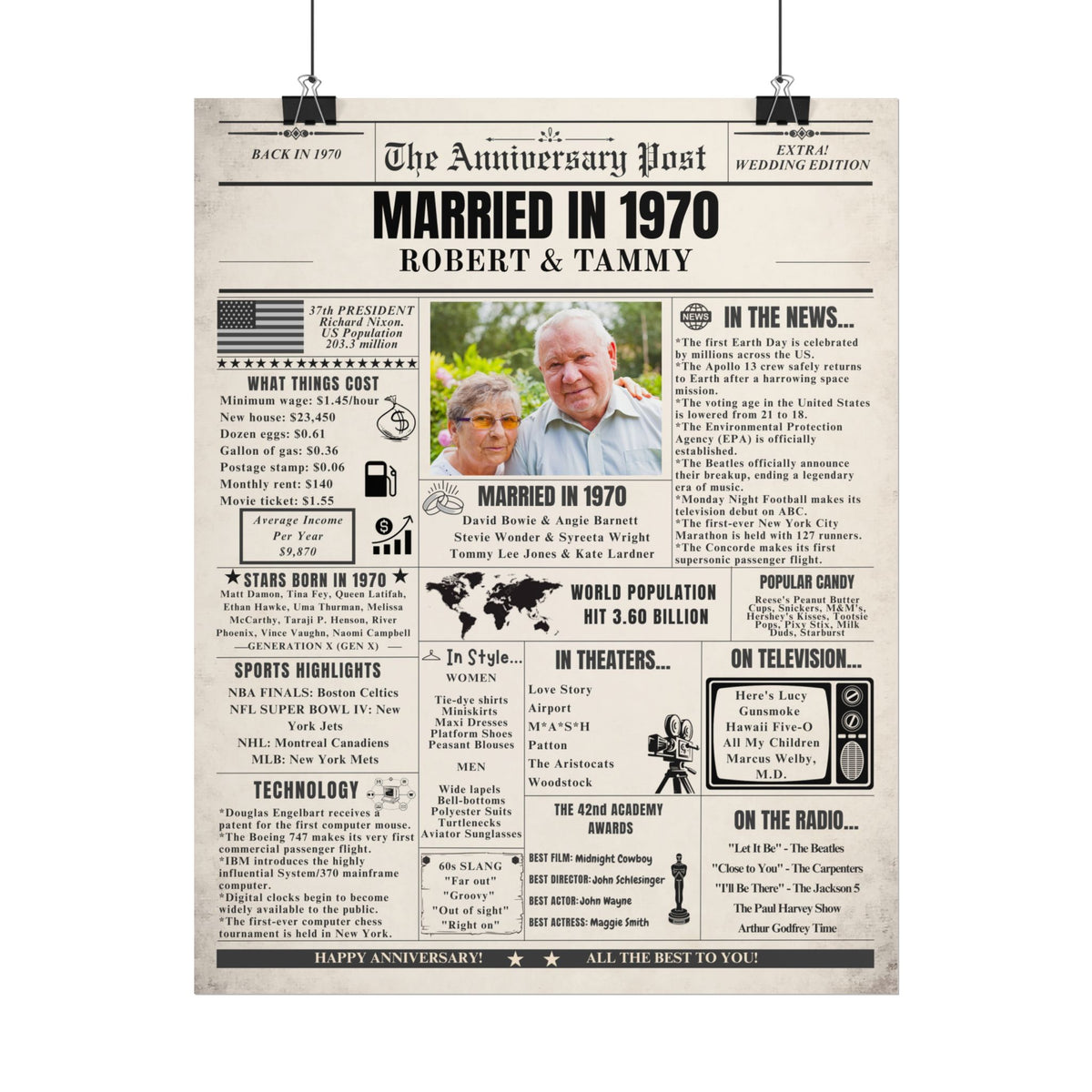 Married in 1970 - Customizable Headline and Image
