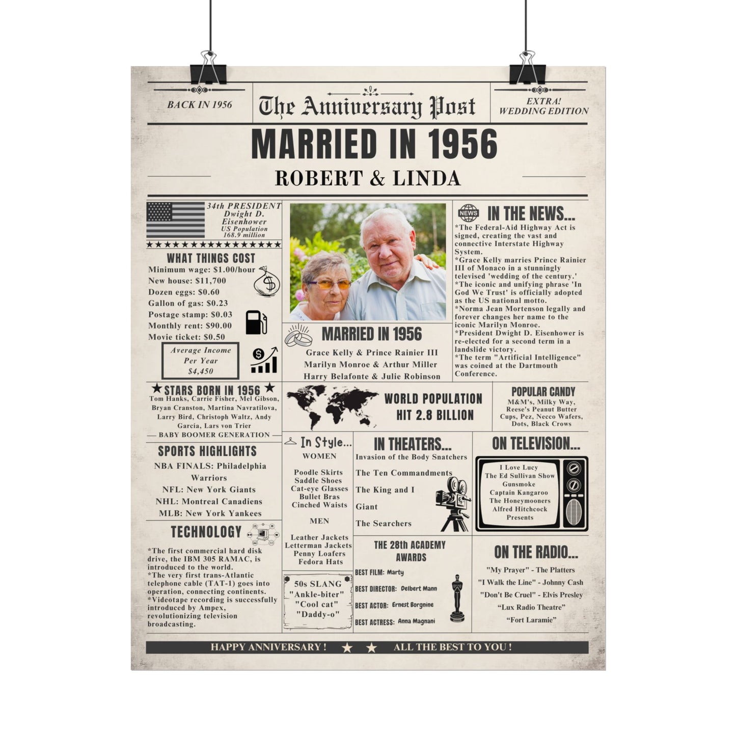 Married in 1956 - Customizable Headline and Image