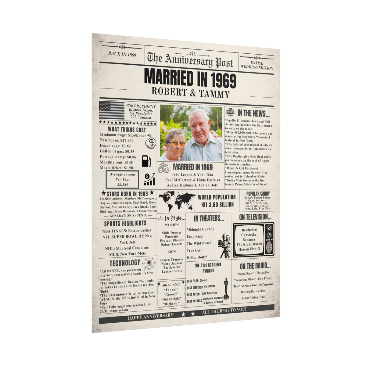 Married in 1969 - Customizable Headline and Image