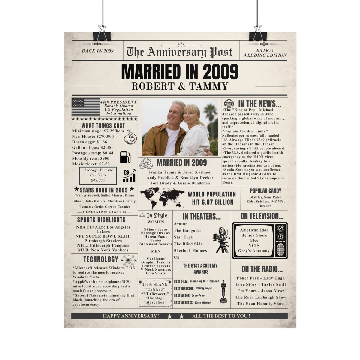 Married in 2009 - Customizable Headline and Image