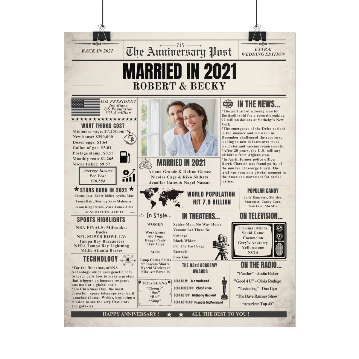 Married in 2021 - Customizable Headline and Image