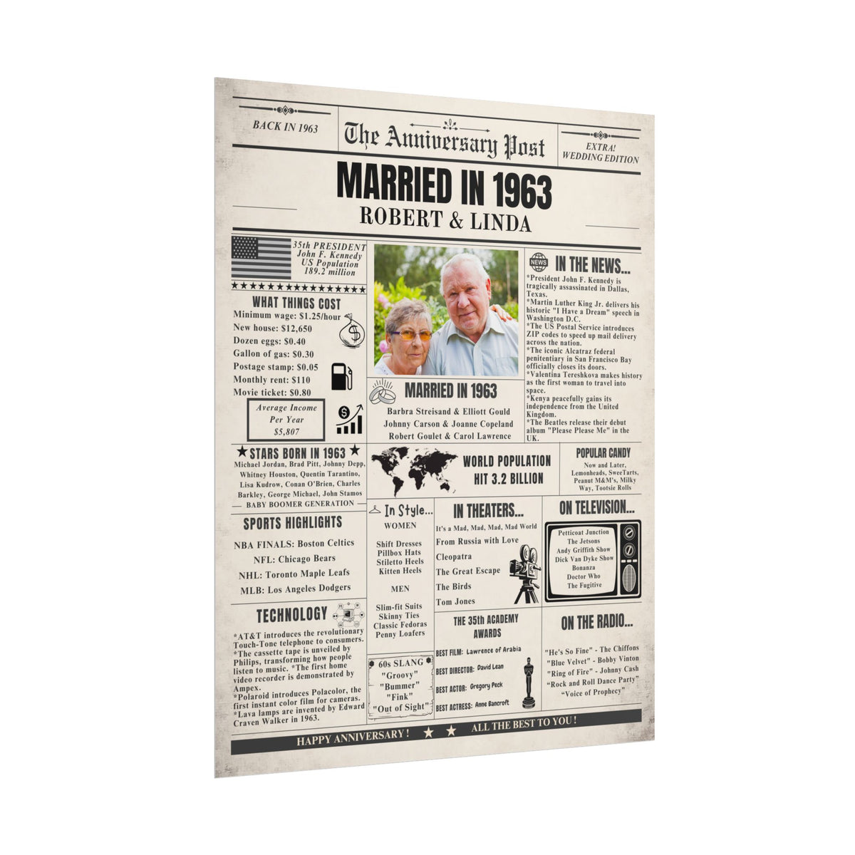 Married in 1963 - Customizable Headline and Image