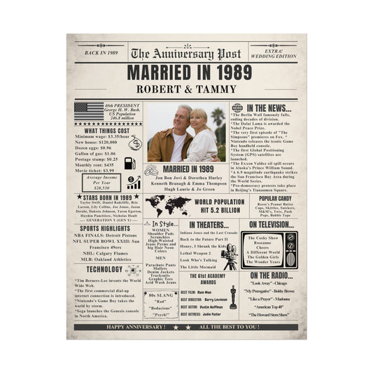 Married in 1989 - Customizable Headline and Image