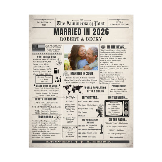 Married in 2026 Poster - Customizable Headline and Image