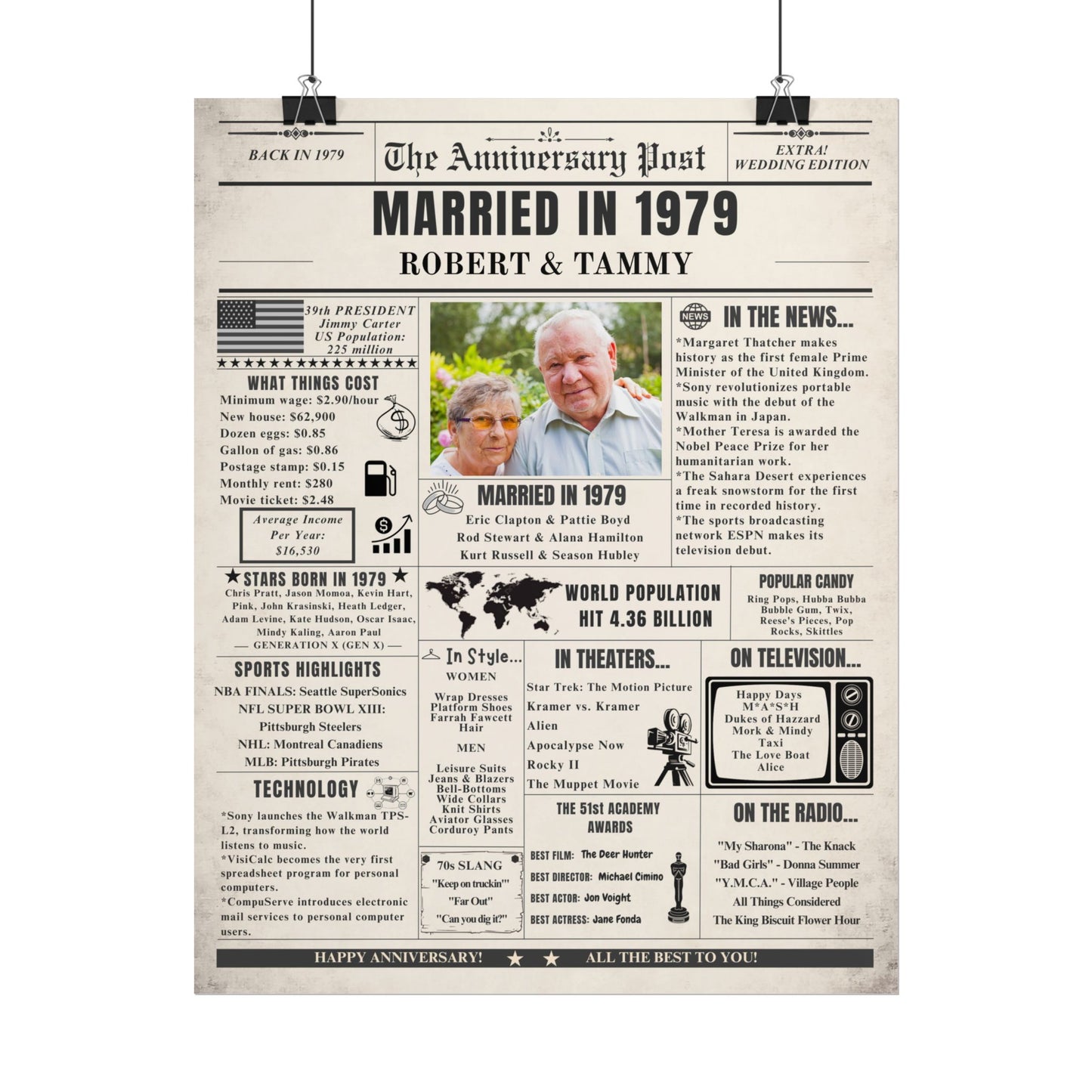 Married in 1979 - Customizable Headline and Image