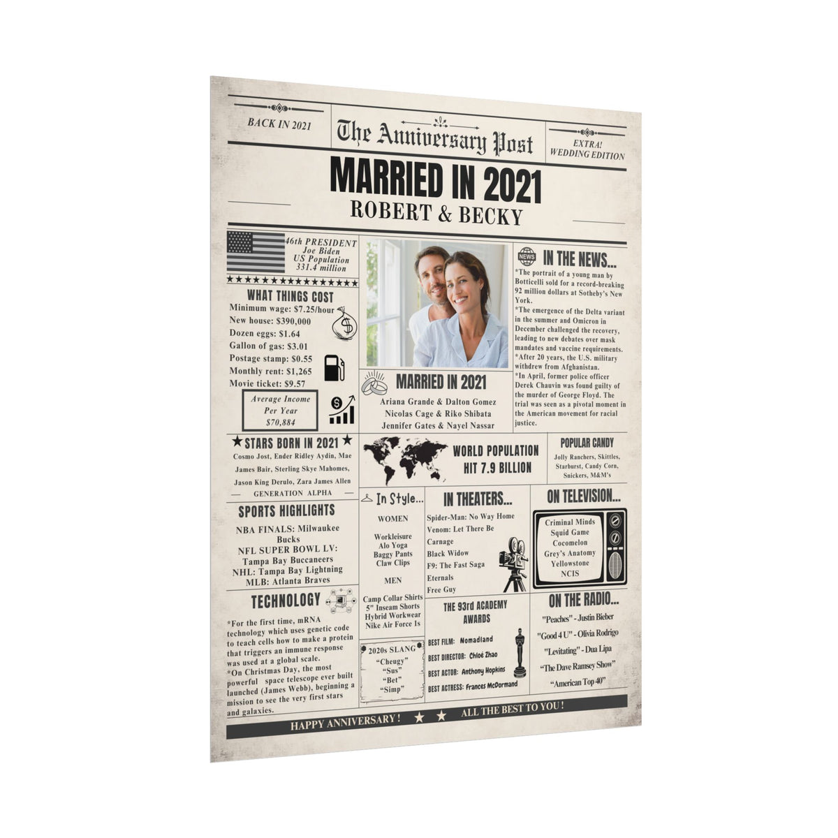 Married in 2021 - Customizable Headline and Image