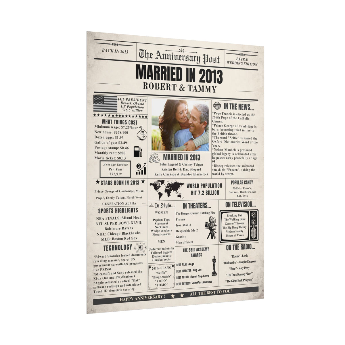 Married in 2013 - Customizable Headline and Image