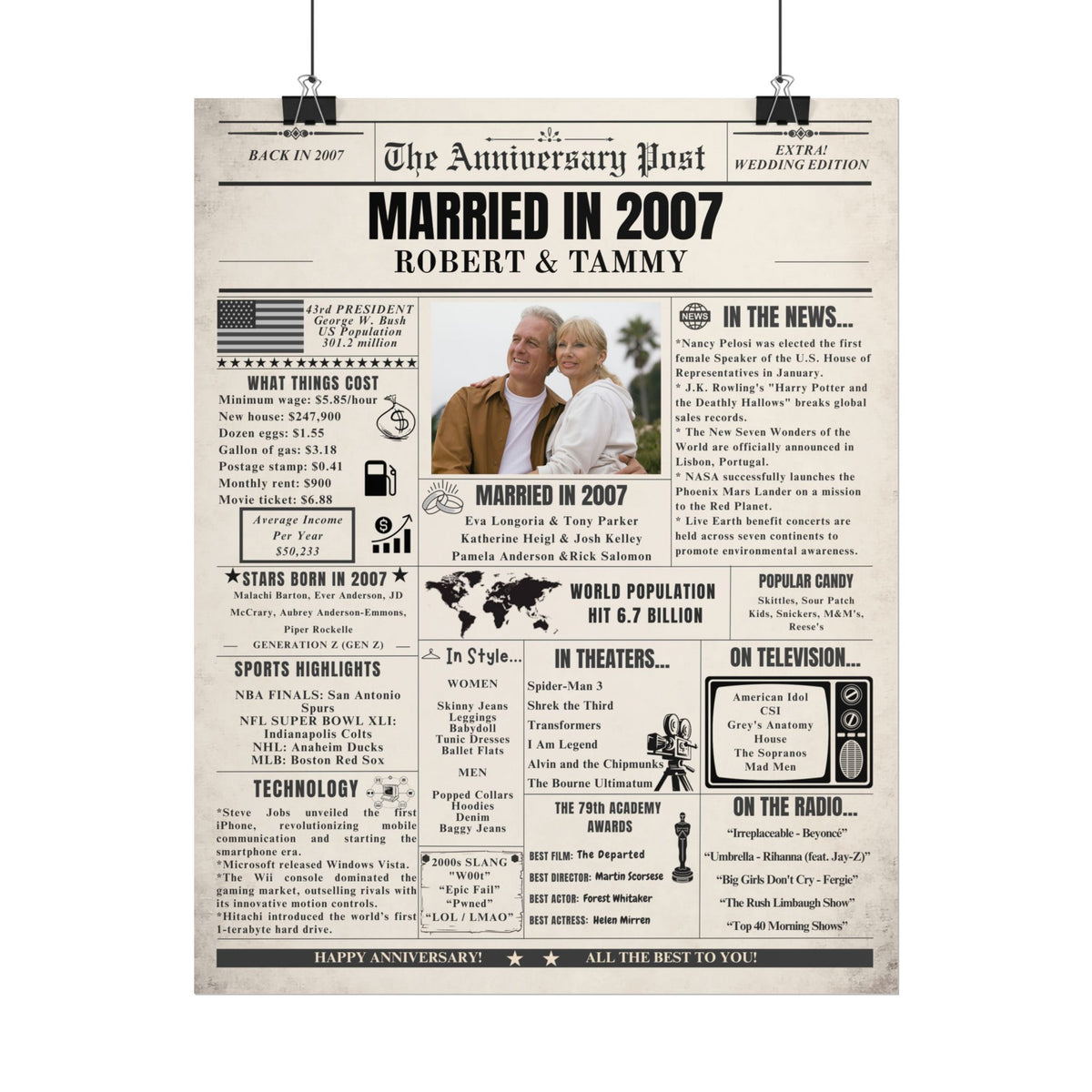 Married in 2007 - Customizable Headline and Image