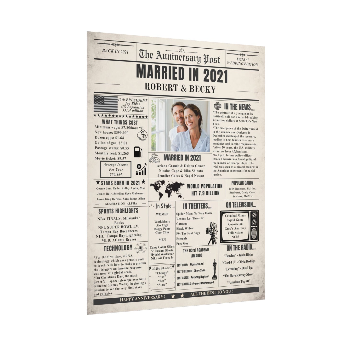Married in 2021 - Customizable Headline and Image
