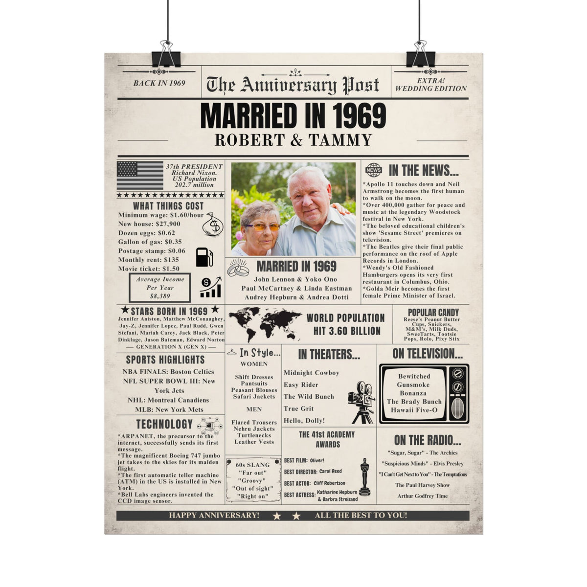 Married in 1969 - Customizable Headline and Image