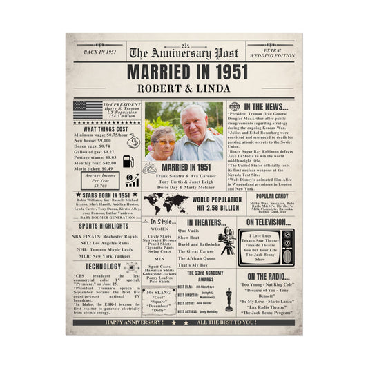 Married in 1951 - Customizable Headline and Image