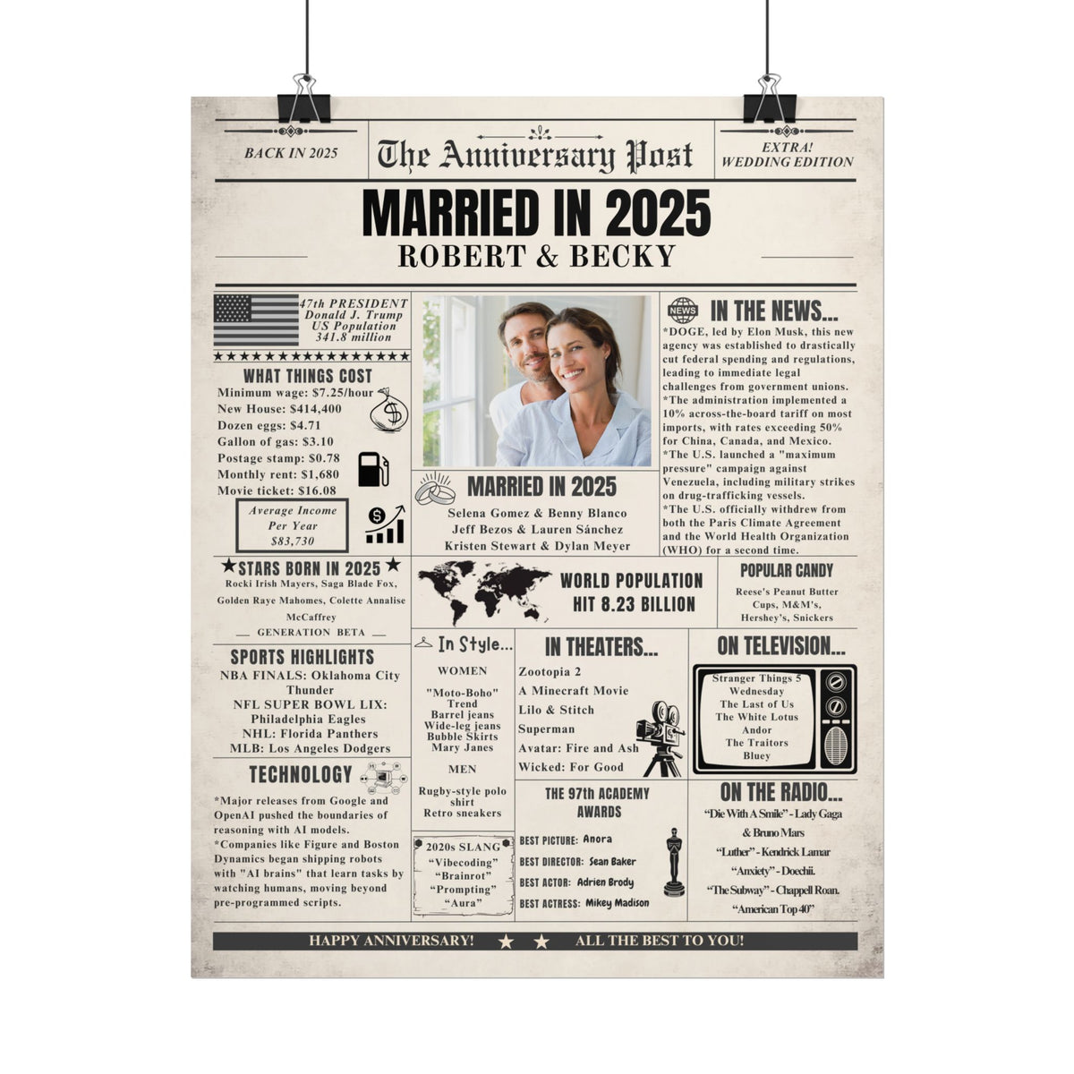 Married in 2025 - Customizable Headline and Image