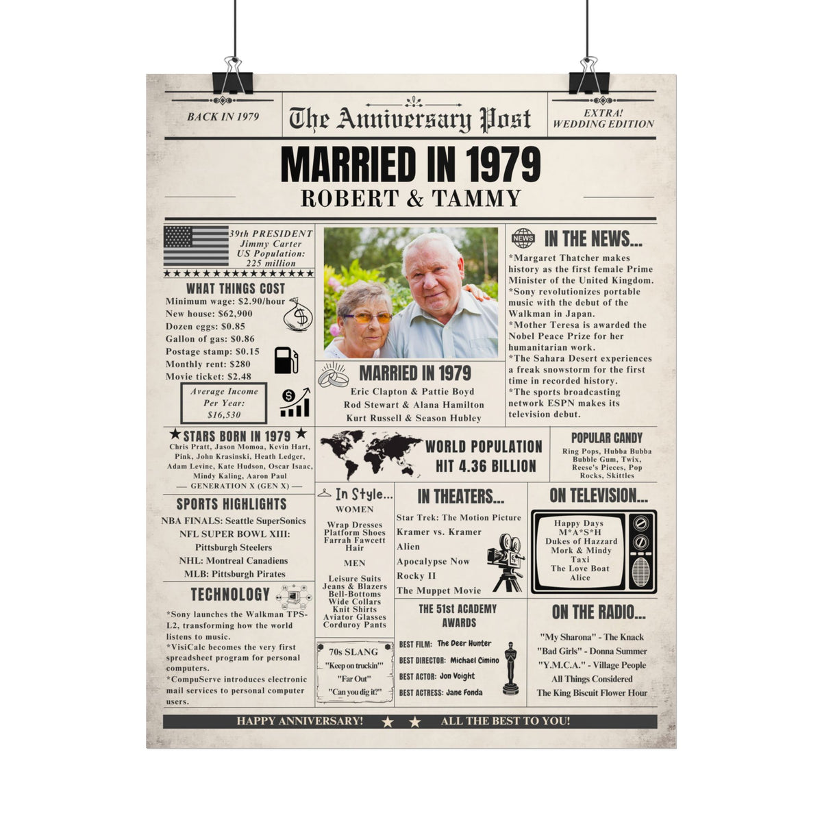 Married in 1979 - Customizable Headline and Image
