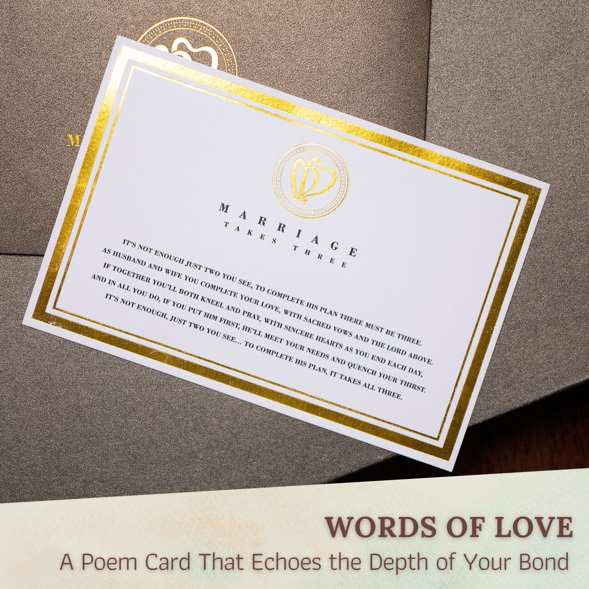 Marriage Takes Three Iron Hearts and cross - Anniversary gift for couples