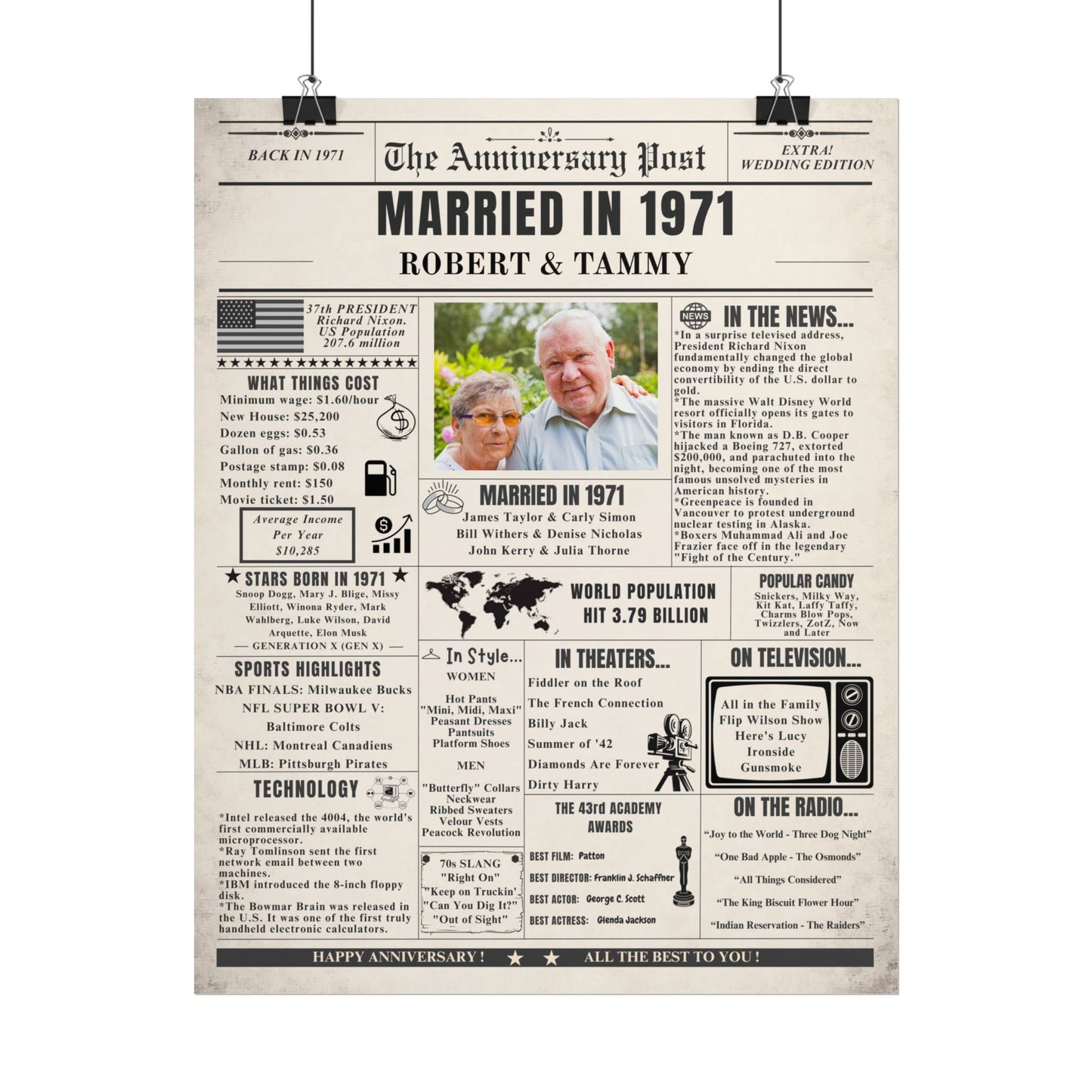Married in 1971 - Customizable Headline and Image