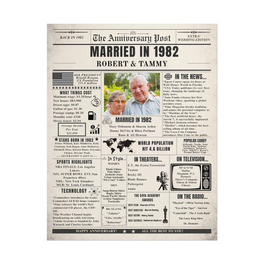 Married in 1982 - Customizable Headline and Image