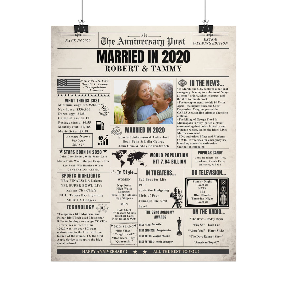 Married in 2020 - Customizable Headline and Image
