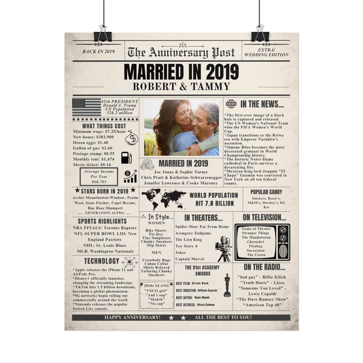 Married in 2019 - Customizable Headline and Image