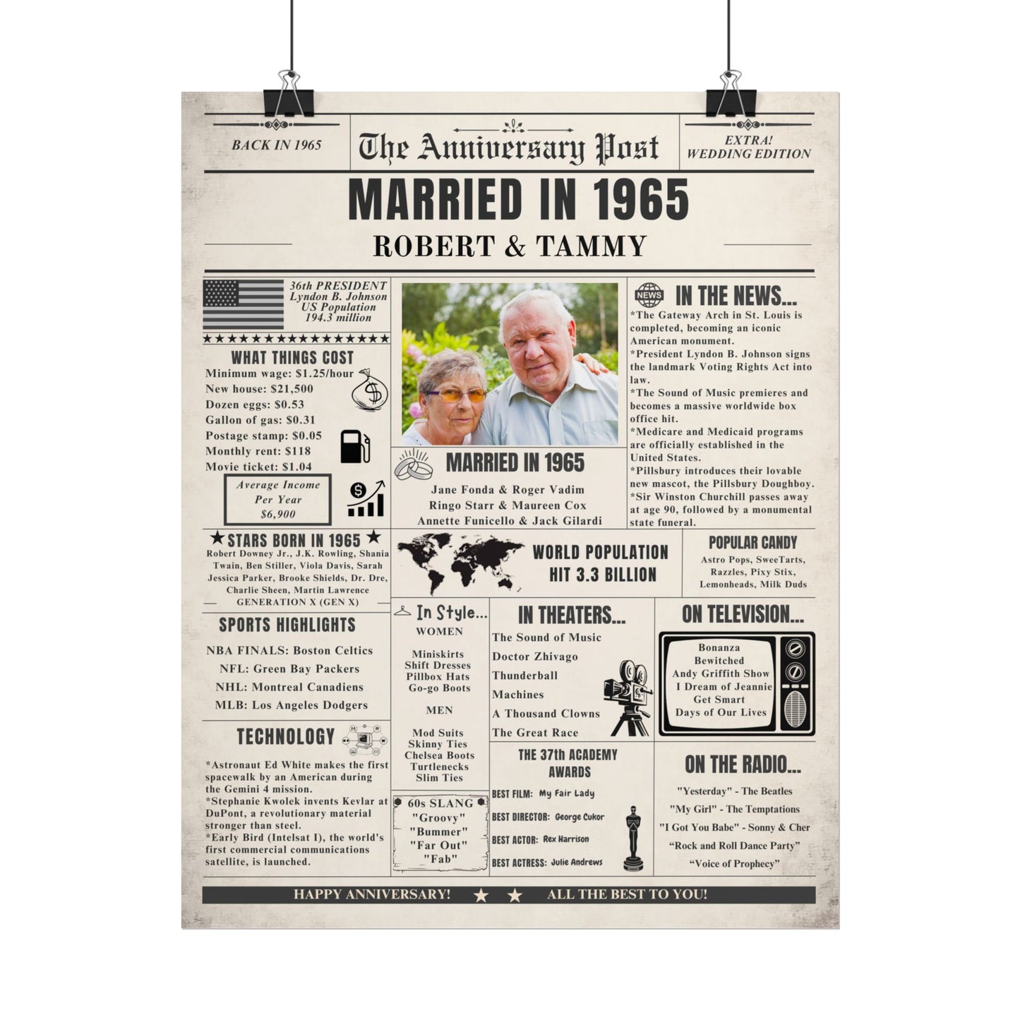 Married in 1965 - Customizable Headline and Image