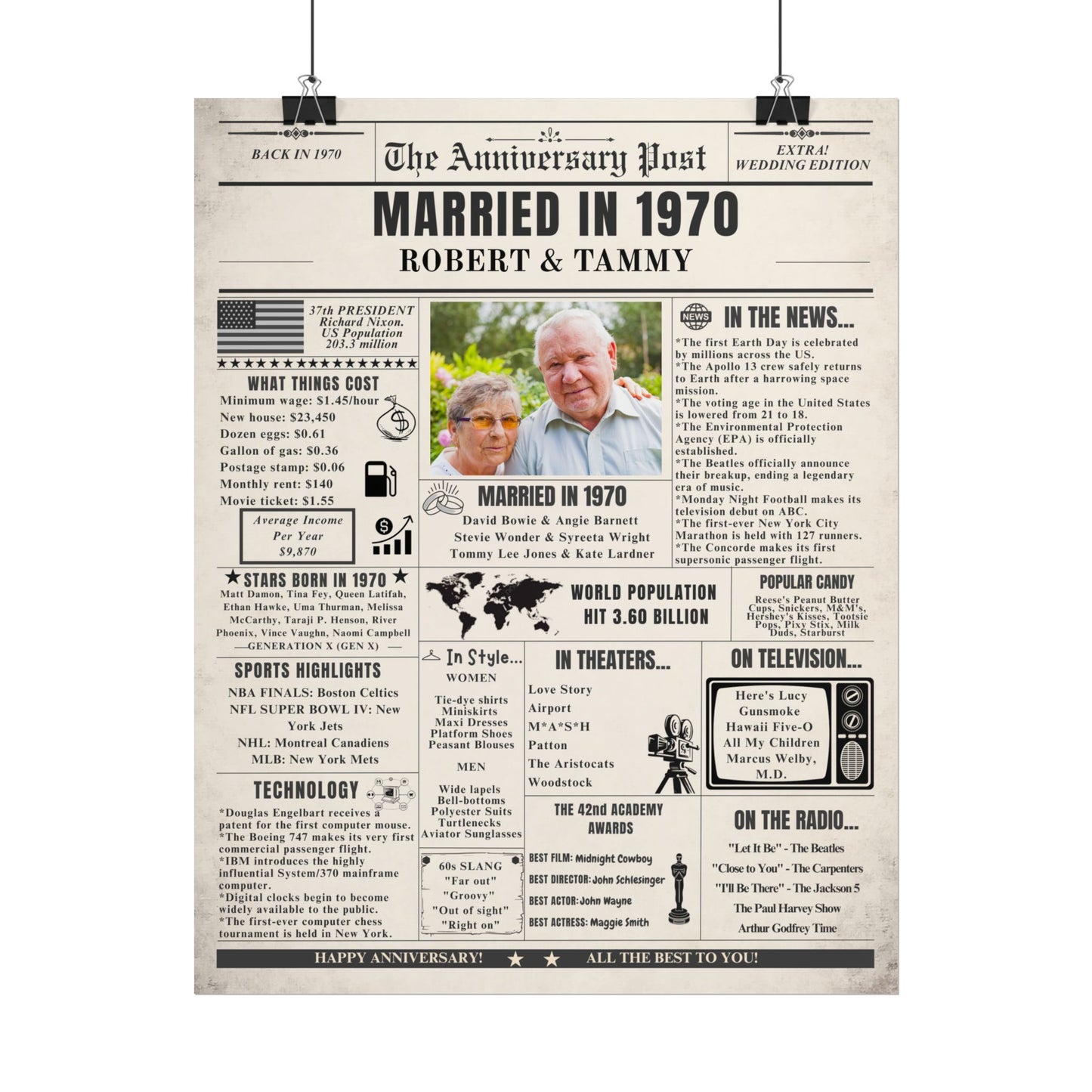 Married in 1970 - Customizable Headline and Image
