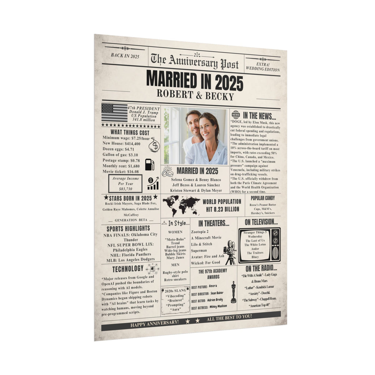 Married in 2025 - Customizable Headline and Image