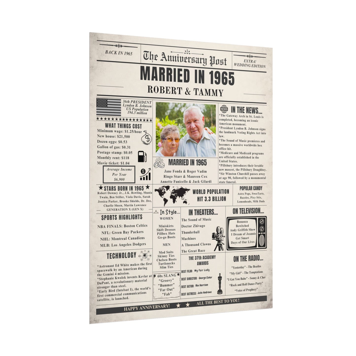 Married in 1965 - Customizable Headline and Image