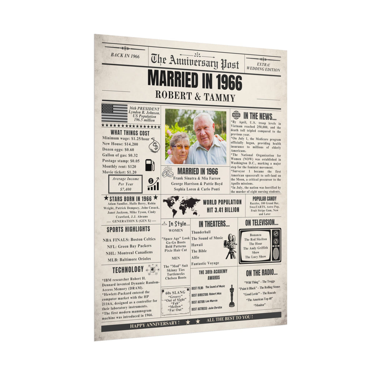 Married in 1966 - Customizable Headline and Image
