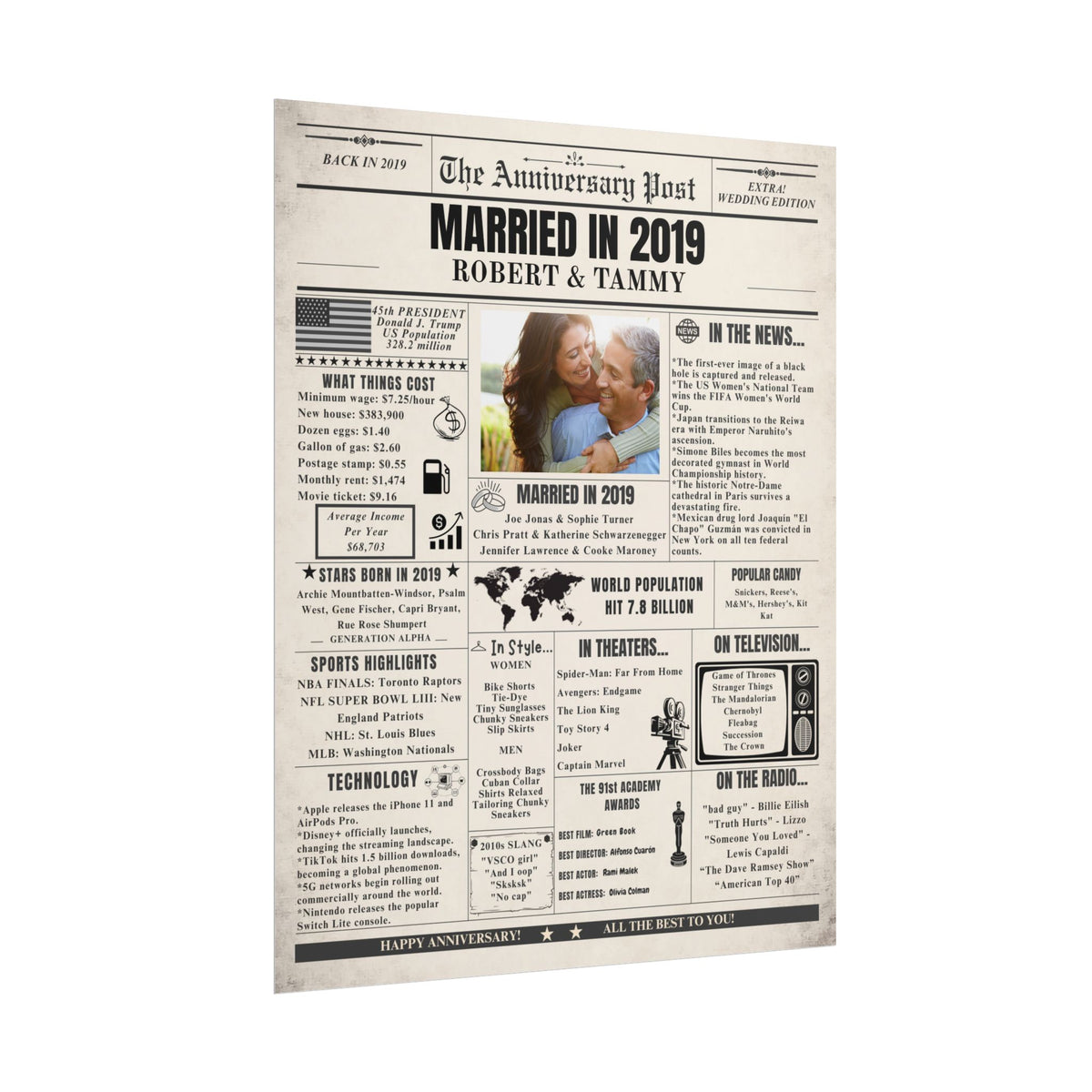 Married in 2019 - Customizable Headline and Image