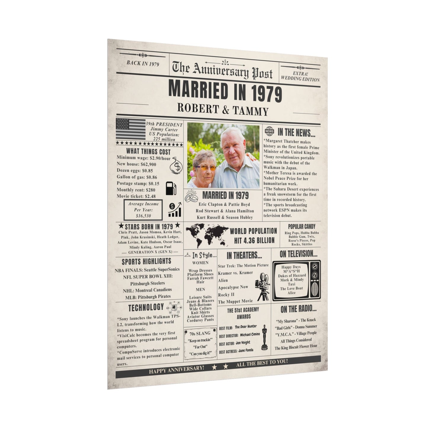 Married in 1979 - Customizable Headline and Image
